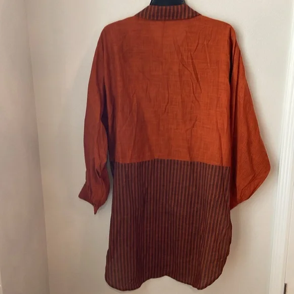 By Anthropologie Orange Gauze Shirt - Picture 6 of 6